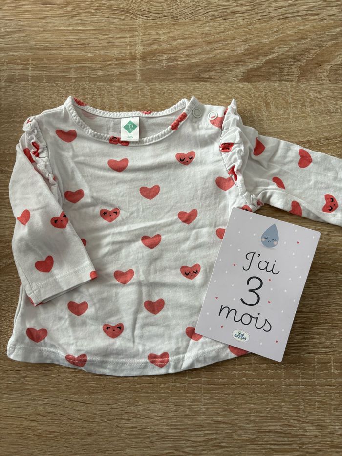 Tee shirt petits cœur TEX t.3m
