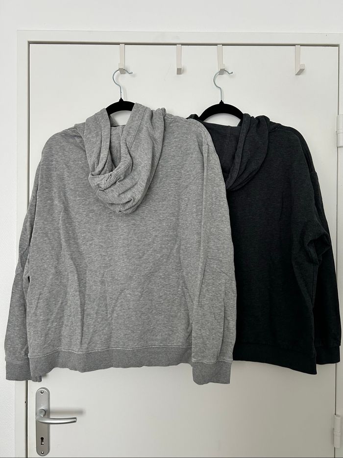Lot 3 sweats à capuche molletonné blanc gris H&M M/L - photo numéro 8