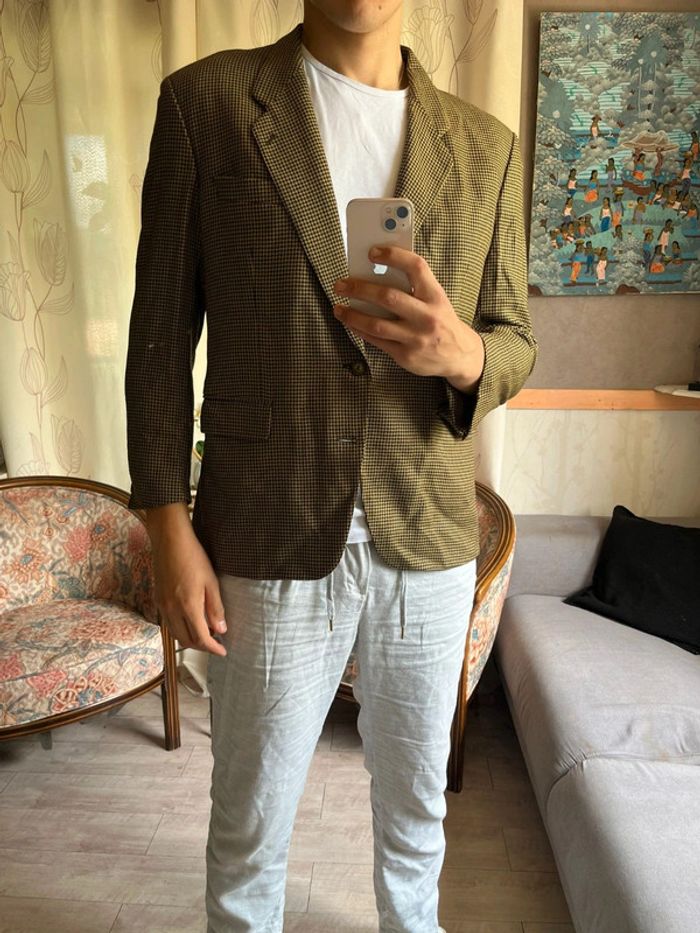 Veste blazer italienne vintage pied de poule chic old money Italie tendance élégant