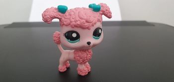 Littlest Pet Shop Année 2010  Chien Canipe Rose et noeud bleus