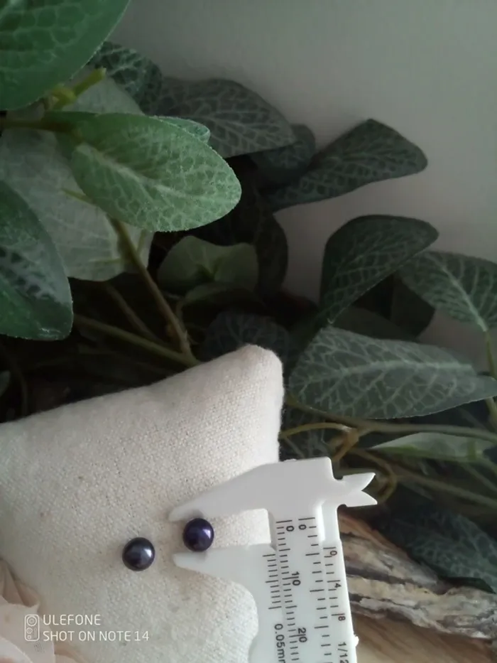 Boucles d'oreilles perles de culture d'eau douce noires - photo numéro 4