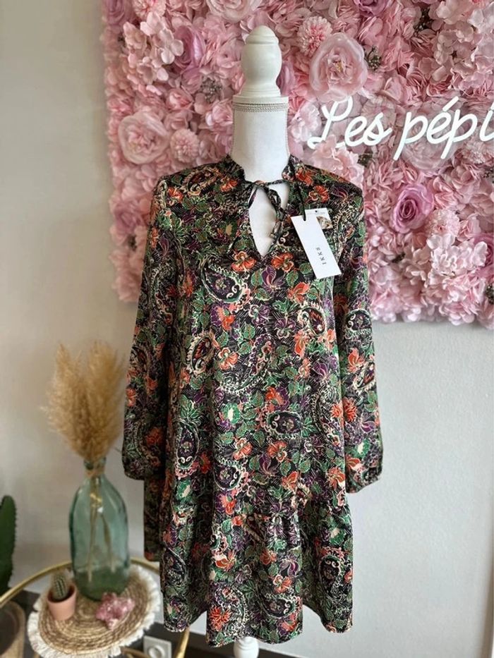Belle robe fluide et légère à imprimé floral, taille 34 - IKKS - photo numéro 6