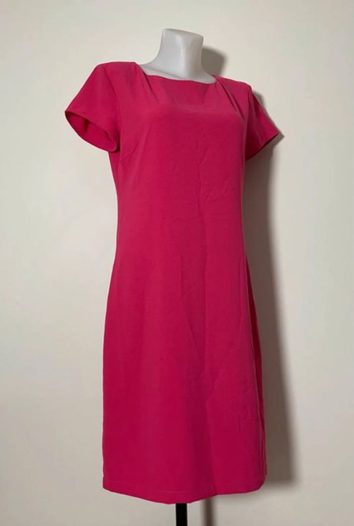 Robe rose unie avec noeud dans le dos Tissaia
