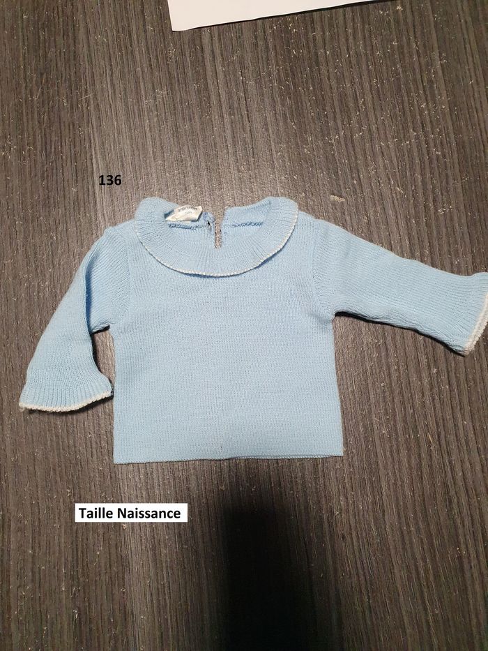 Brassiere bleu en laine Taille Naissance