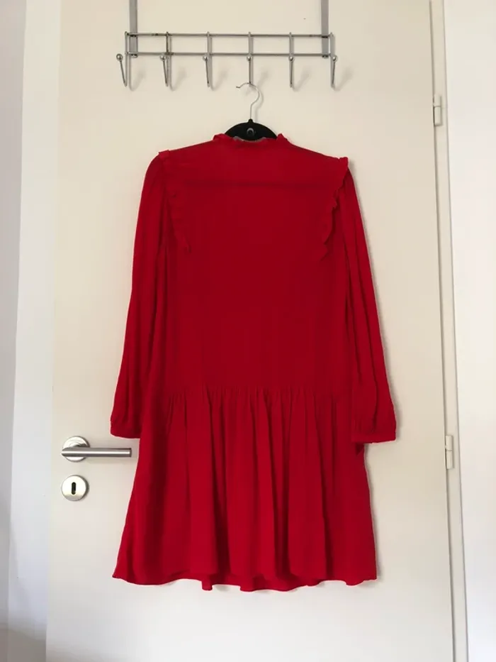 Robe à manches longues rouge Claudie Pierlot taille 36 - photo numéro 3