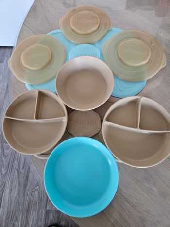 Lot assiettes et tapis twistshake 