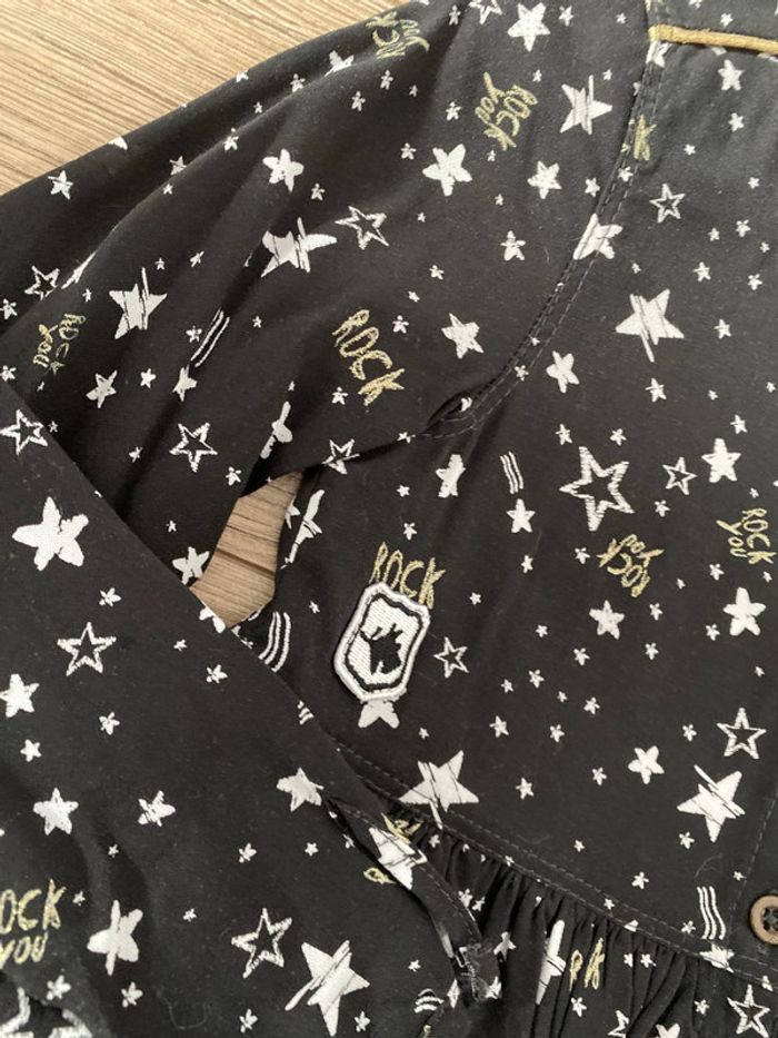 4 ans - robe doublée  noël rock chipie noir et doré neuf ! - photo numéro 3