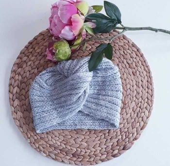 Bonnet turban mohair et laine petite fille