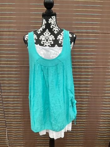 Long top vert et blanc 2 pièces neuf T44