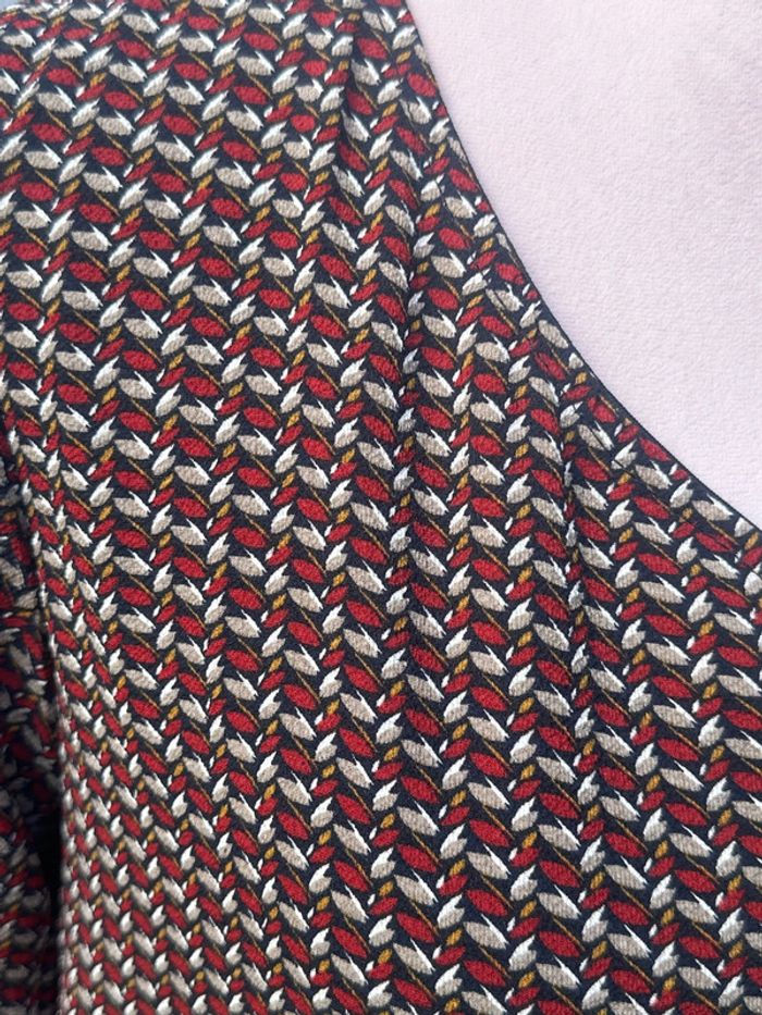 Robe manches 3/4 imprimée décolleté dos nu doublée - photo numéro 3