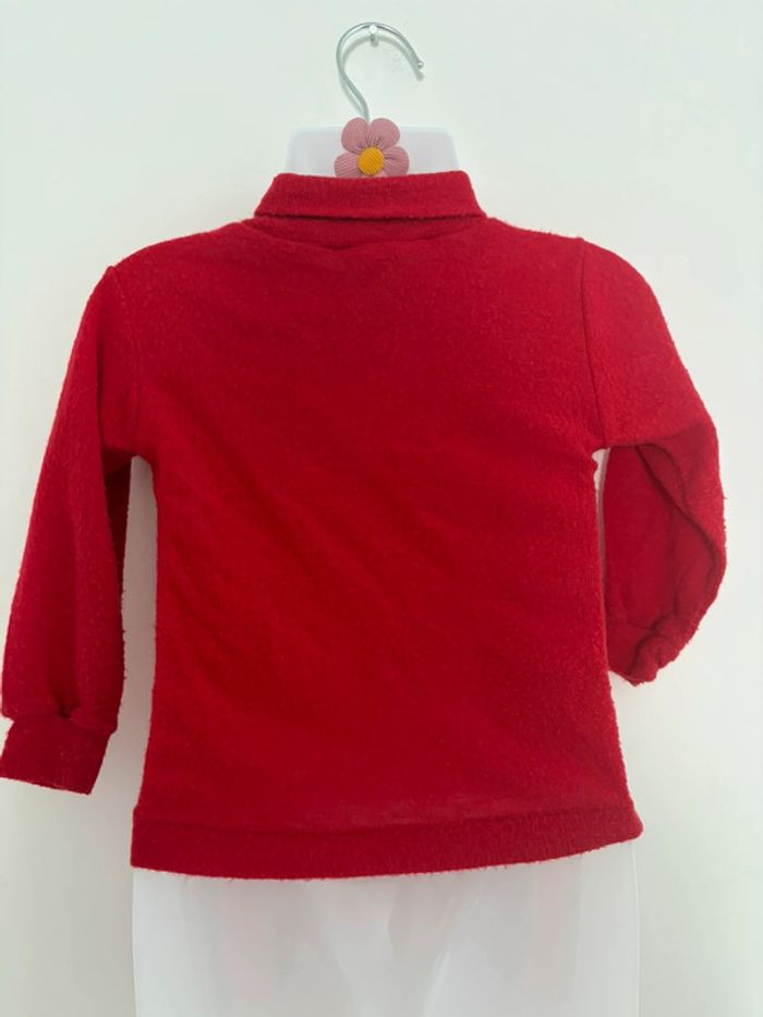 Pull col roulé rouge – Taille 2 ans (86 cm) - photo numéro 3