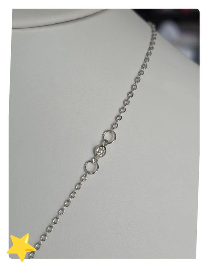 Ensemble Collier + boucle d'oreilles argenté cœur rose 45-50cm - photo numéro 3