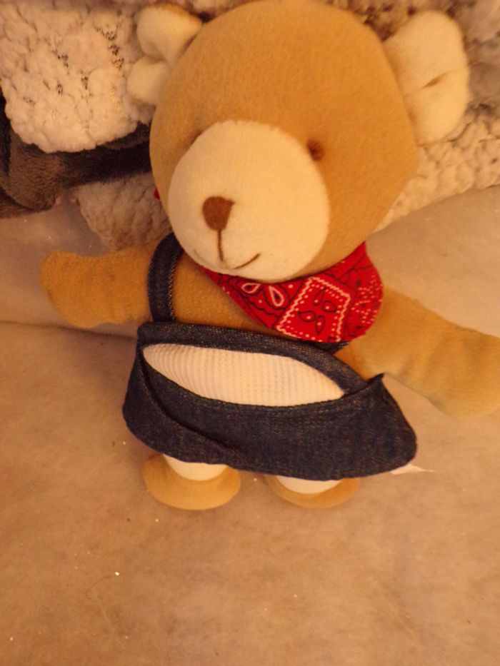 Doudou Peluche Ours 23 cm avec grelot MF CE