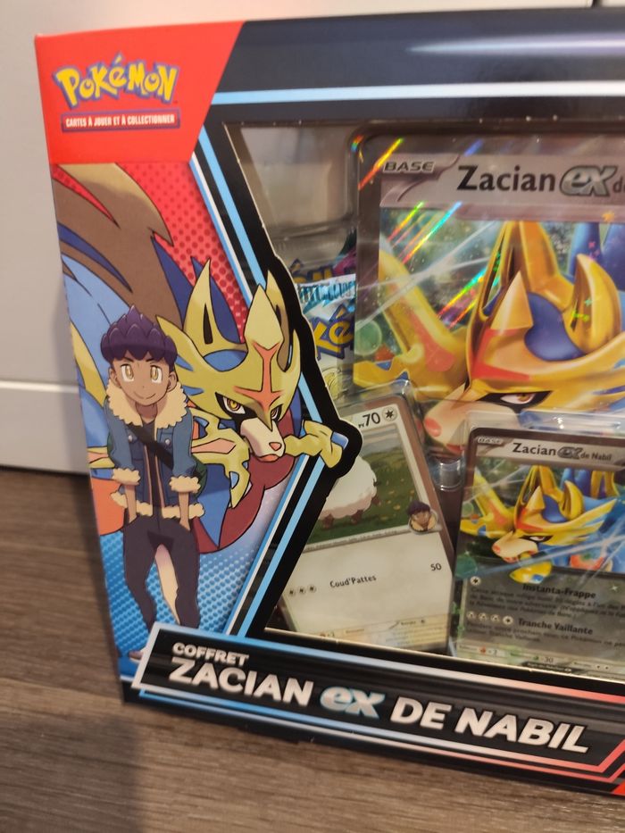 Coffret Zacian ex de Nabil cartes Pokémon EV9 aventures ensemble Etincelles déferlantes EV8 - photo numéro 3