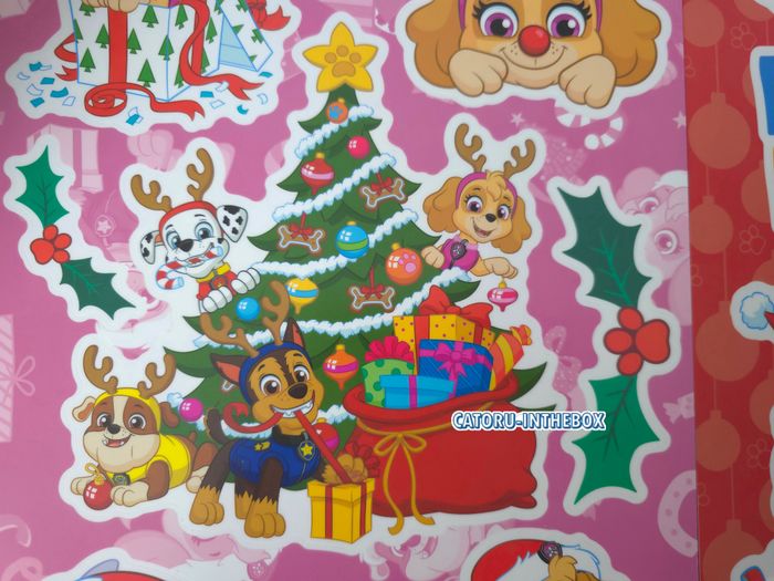 Planche autocollants fenêtre windows stickers Pat Patrouille Noel Christmas Chase Stella Marcus - photo numéro 3