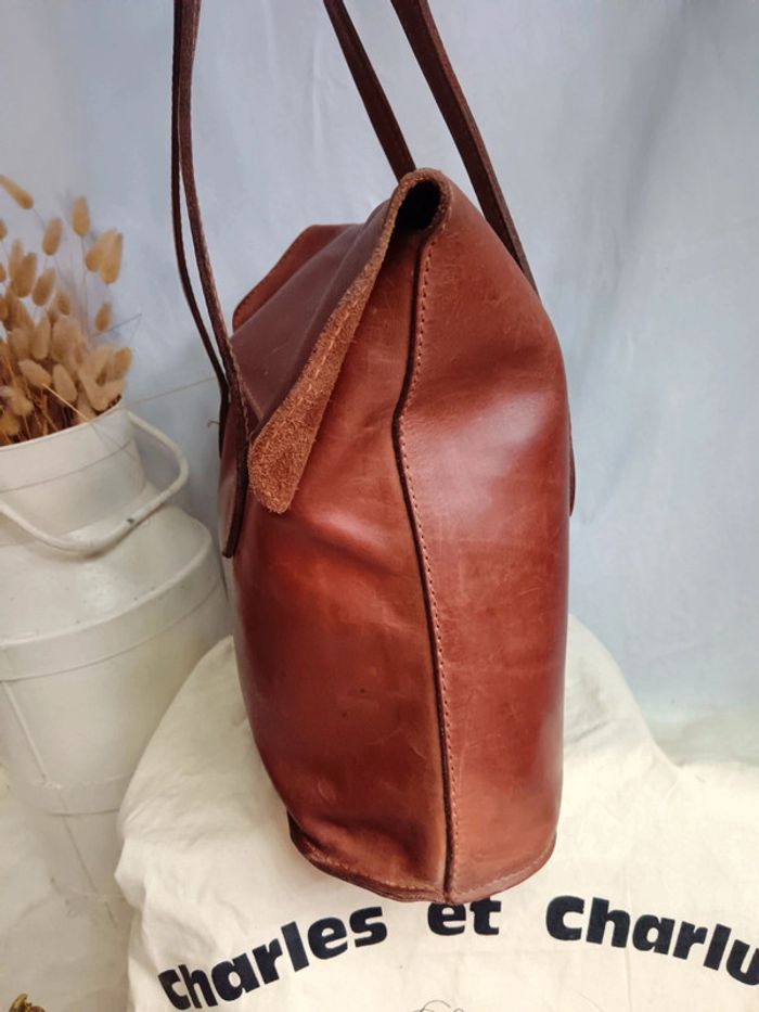 Cabas a Rabat cuir taurillon | Charles et Charlus - photo numéro 5