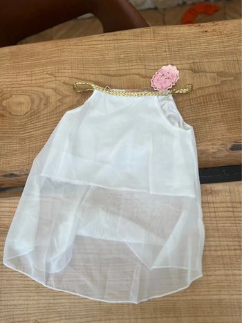 Neuf étiqueté Top blouse tunique blanche taille 6 ans doré débardeur été voilage