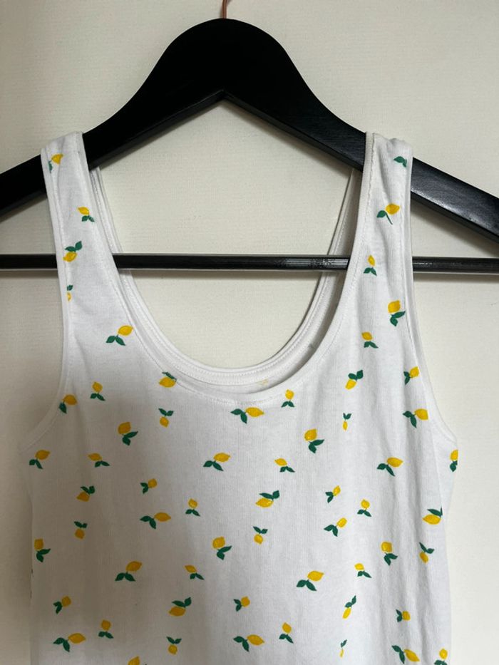 T-shirt débardeur avec citron blanc - photo numéro 2