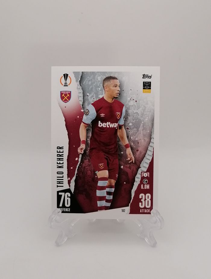 Carte Match Attax 2023-24 Thilo Kehrer n°102 West Ham United FC.