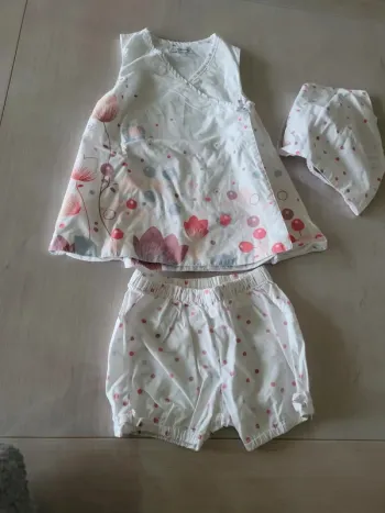 Ensemble été robe, short et bandana Vertbaudet