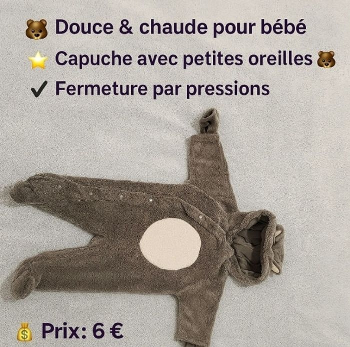 Grenouillère DPAM 3 mois – Douce et chaude