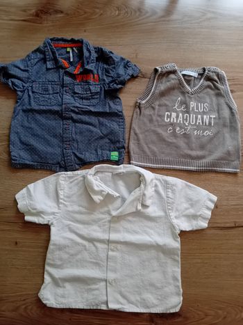 Lot 2 chemises et 1 pull 24 mois