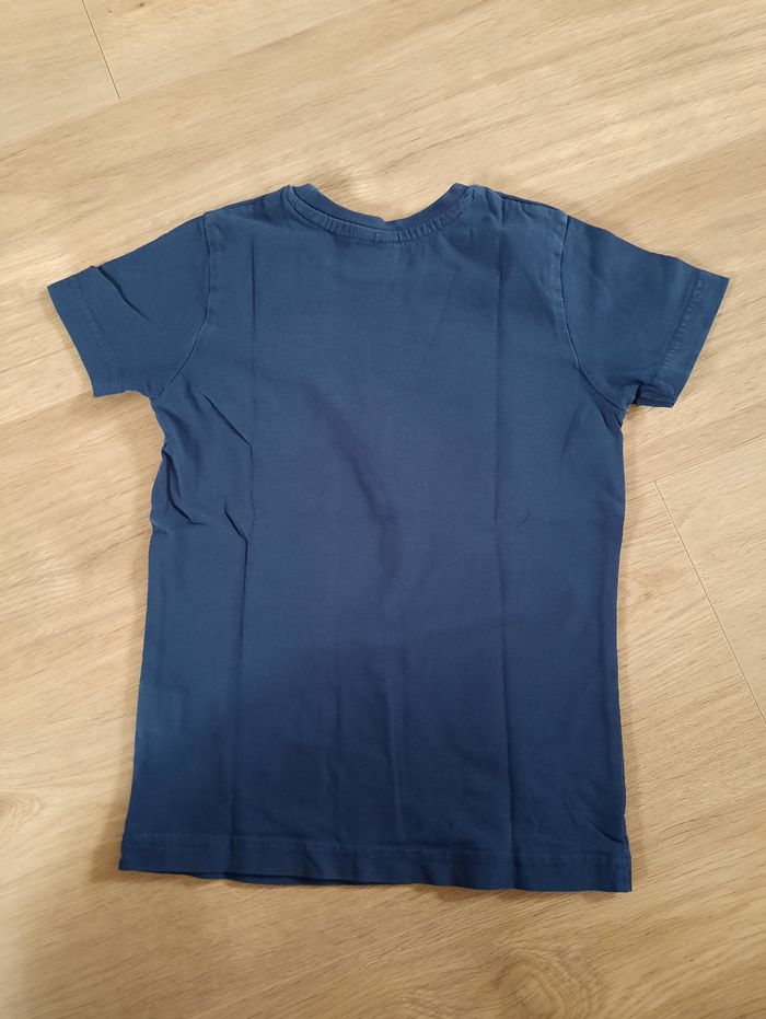 T-shirt bleu marine manches courtes imprimé "Basketball" blanc/orange Tape à l'oeil 4 ans - photo numéro 3