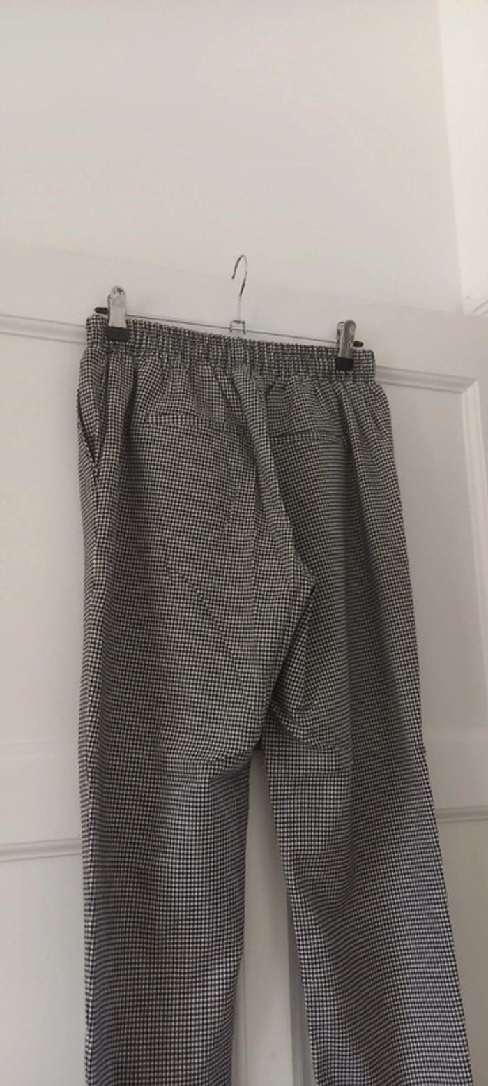 Pantalon droit motif pied de poule noir et blanc bershka 38 - photo numéro 5