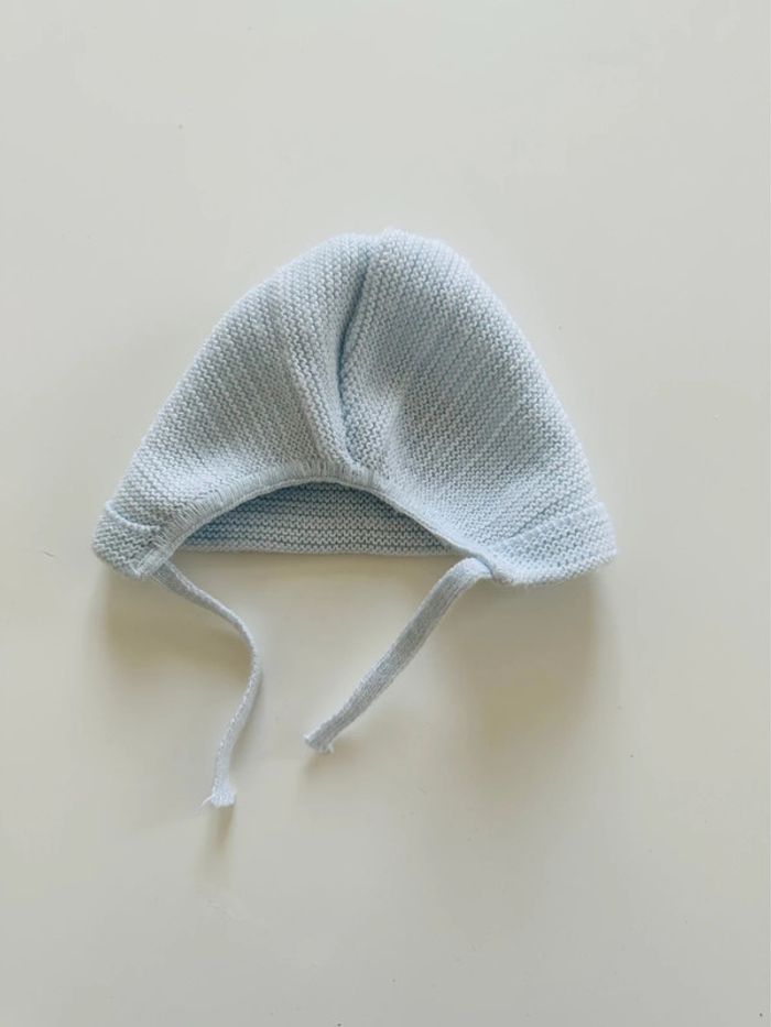 Bonnet en tricot bleu - naissance - photo numéro 3