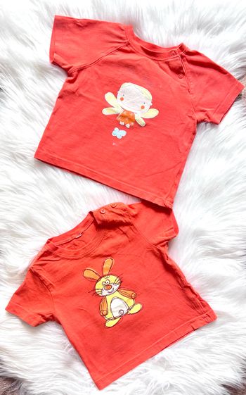 T-shirts bébé 12 mois lapin et petit ange