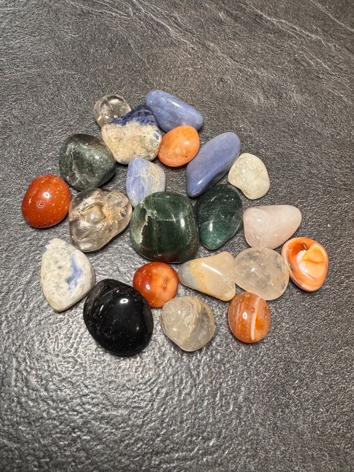 Lot de 180 g de Pierres Naturelles Polies – Collection de pierres variées – Idéales pour décoration et création