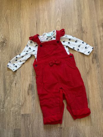 Ensemble haut + salopette Minnie Disney 6 mois