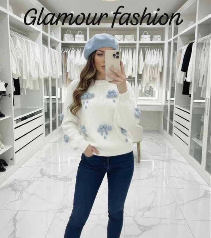 Pull décoration en crochet