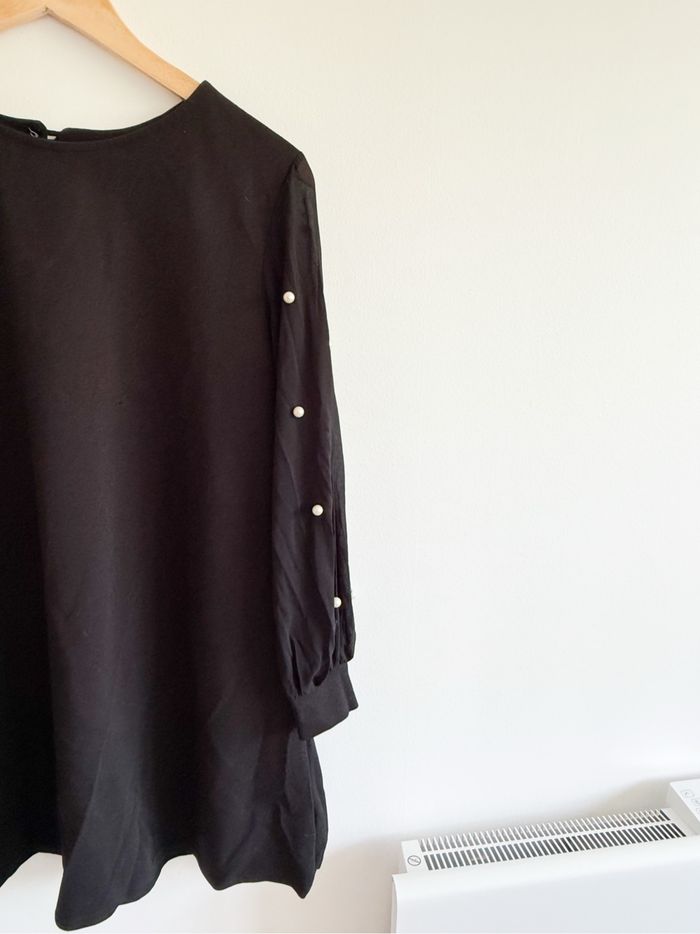 Robe ample avec manches transparente perles blanche taille 42 XL - photo numéro 3