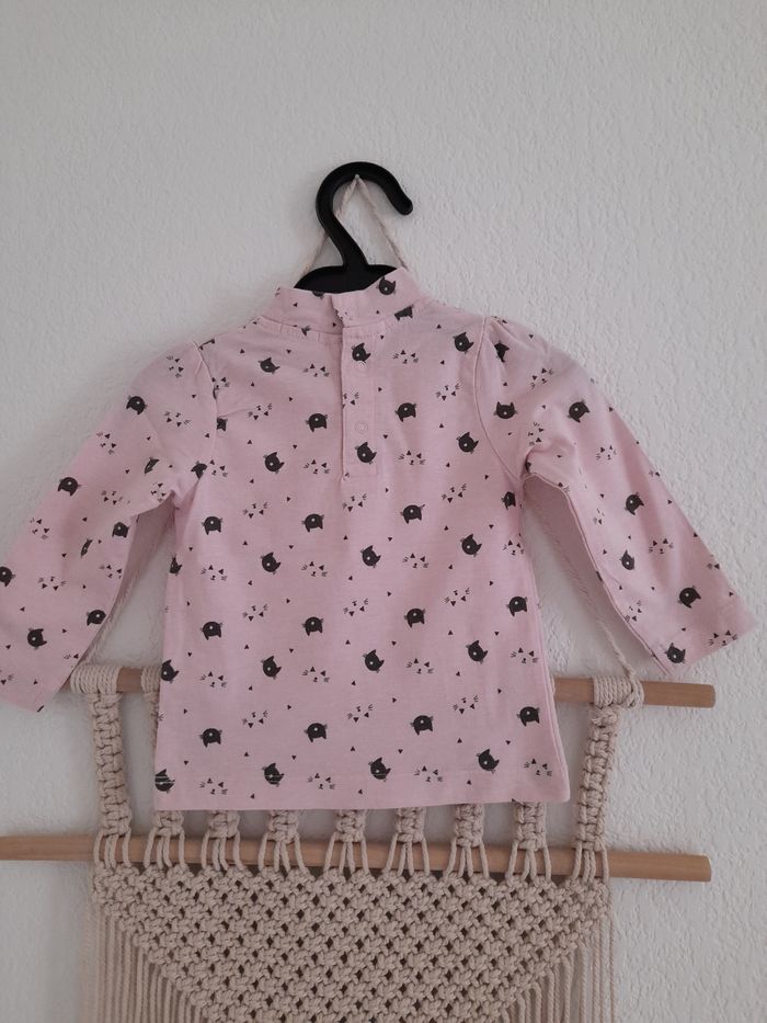 Joli sous pull rose motifs têtes de chat 12 mois - photo numéro 2