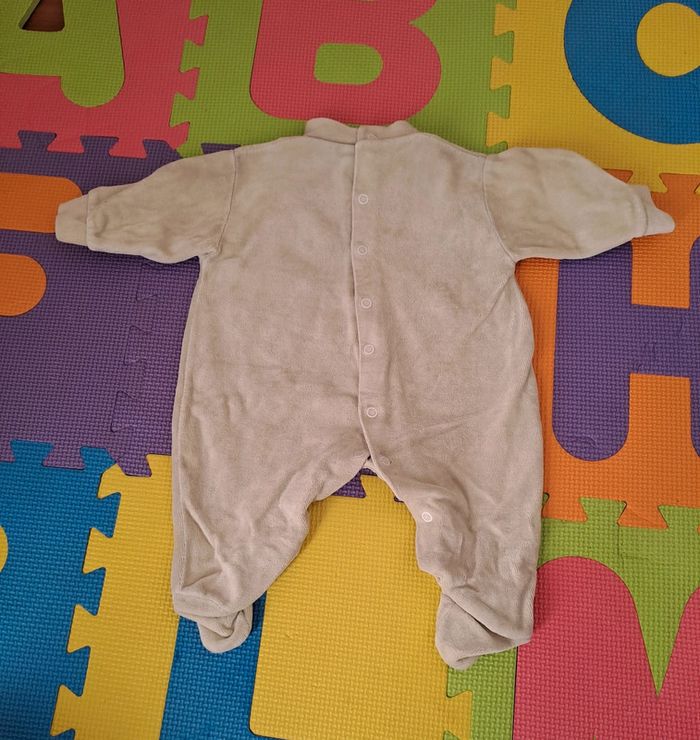 Pyjama grenouillère 1 pièce hippopotame, taille 3 mois (62 cm) - photo numéro 2