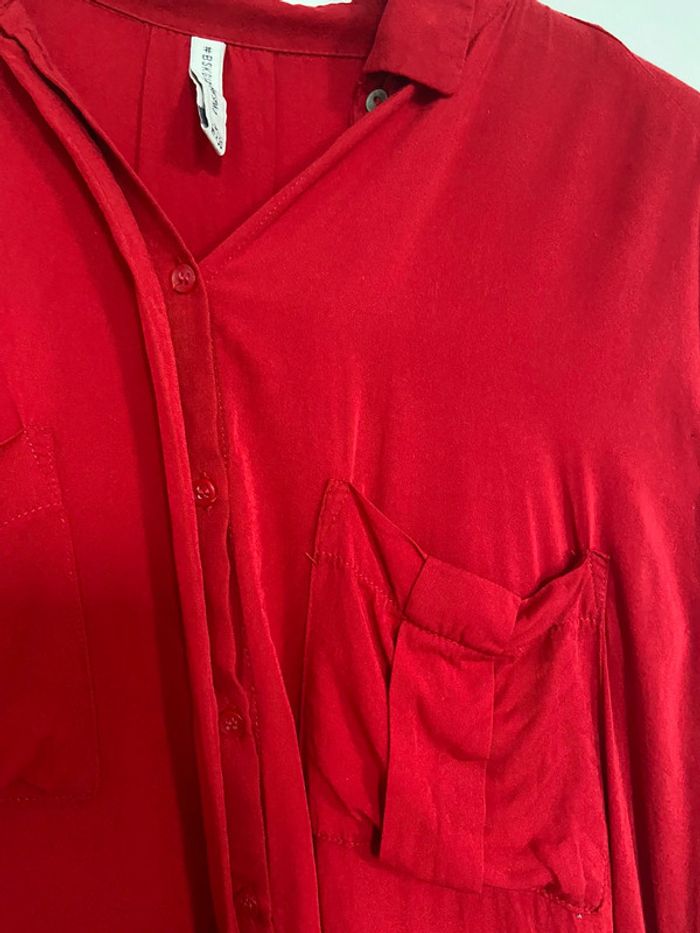 Chemise rouge Bershka - photo numéro 3