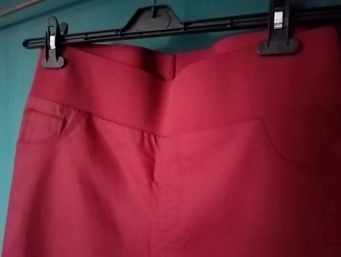 Pantalon legging taille élastique bordeaux - photo numéro 2