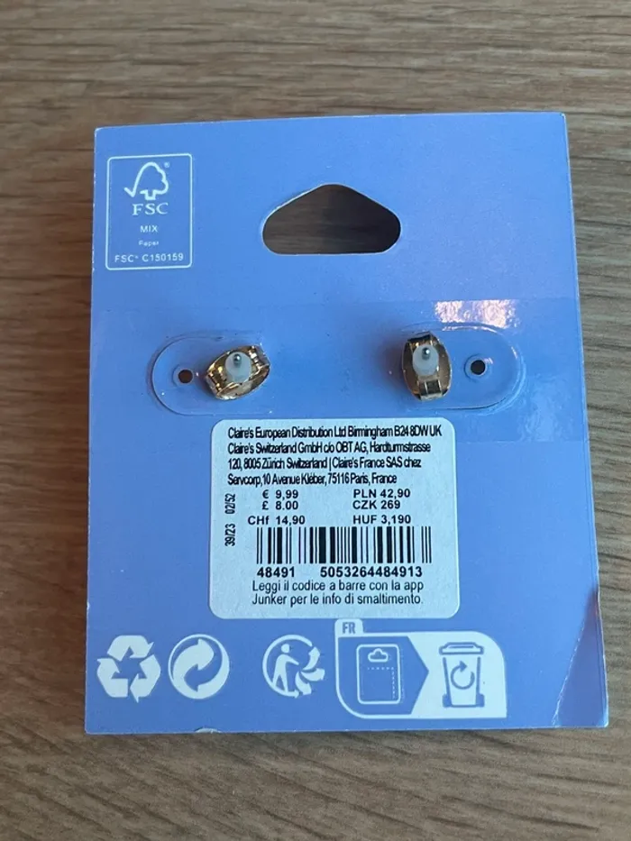 Boucles d’oreilles pendantes strass roses – Neuf (Claire’s) - photo numéro 2