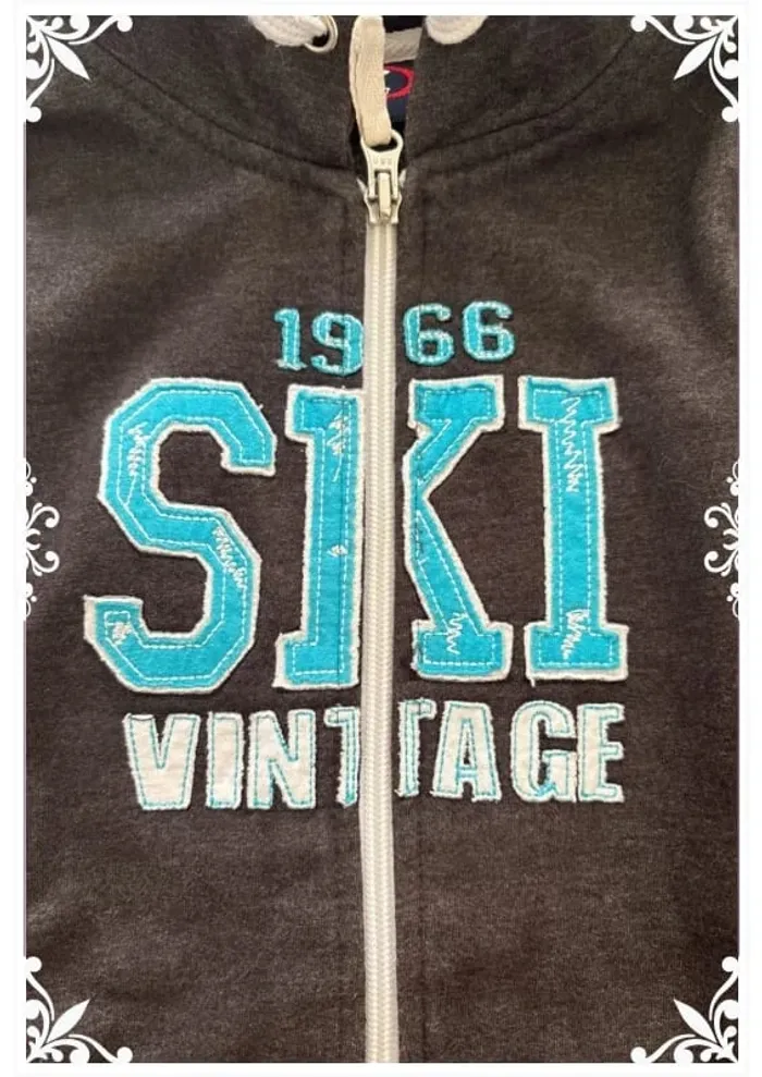 Gilet à capuche "Ski Vintage" Fille 8 ans  Spirit - photo numéro 3