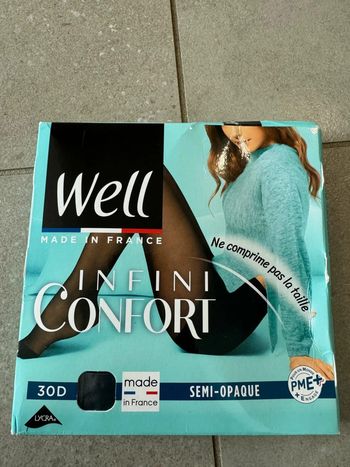 Well collant infini confort semi-opaque noir, taille 4