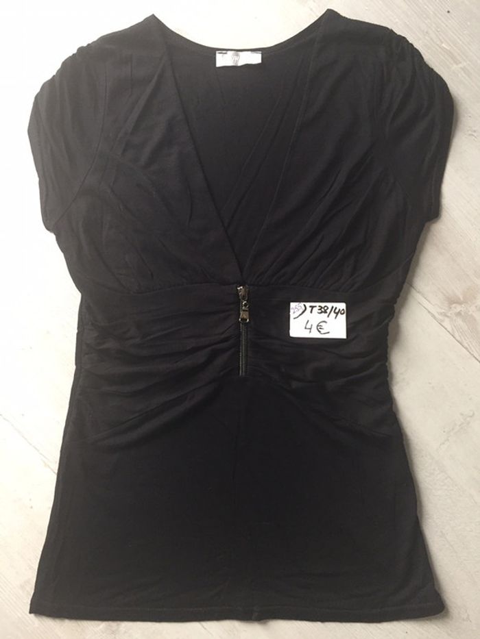 255-blouse noire T 38/40 -M/L - photo numéro 3