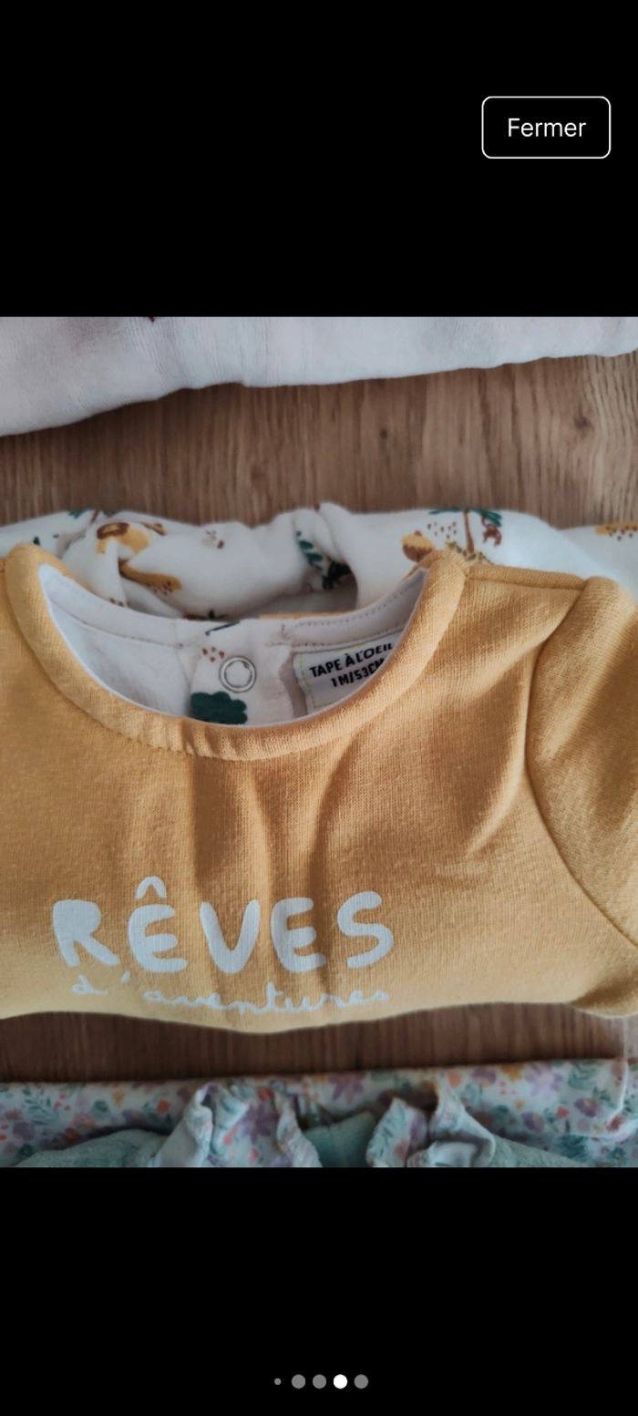 Lot de 3 pyjamas fille 1 mois  TAO - photo numéro 9