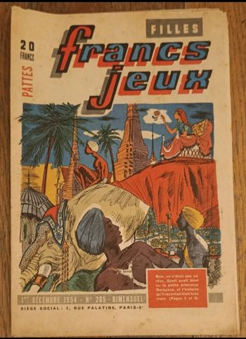 Ancien journal Francs jeux Filles N°205 1954 vintage
