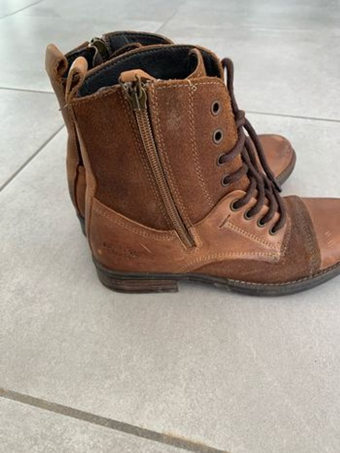 Bottines marron en cuir taille 34 - photo numéro 4
