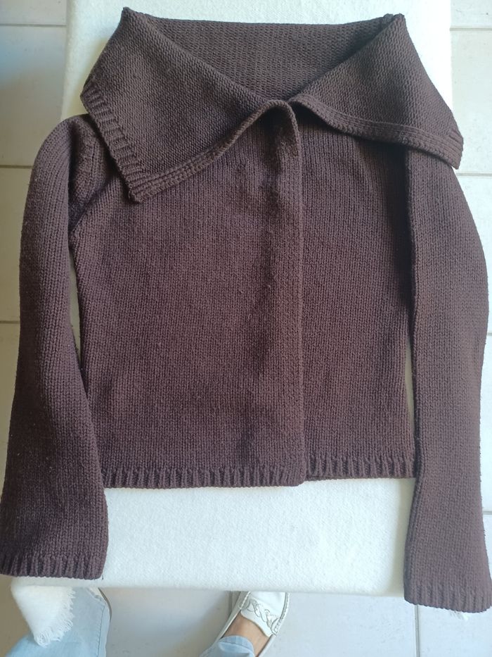 Gilet marron manches longues Promod taille 1/S - photo numéro 4