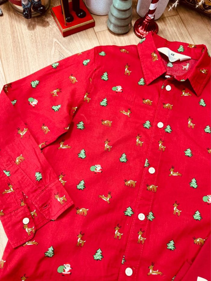 Taille 6 ans teeshirt et chemise Noël garçon H&M rouge * Rudolf cerf * 🎄 - photo numéro 2