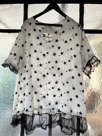 Haut en satin et dentelle xxl