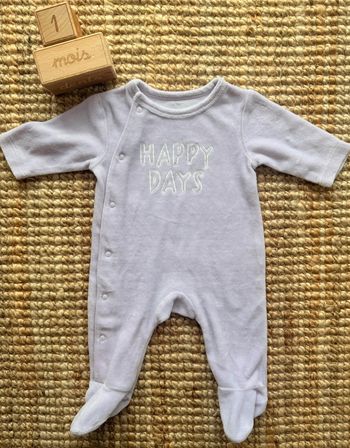 Pyjama velours Tex 1mois / 54cm