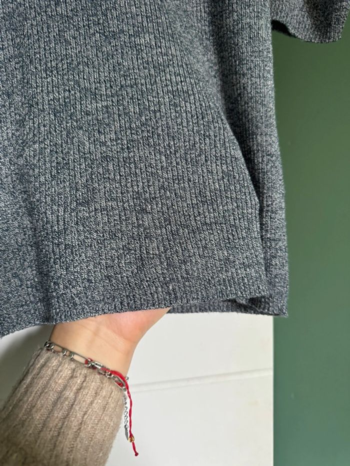 Pull manches courtes bleu chiné - photo numéro 2